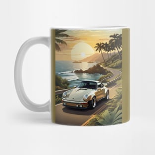 German Classic Car Sea Side Poster Mug